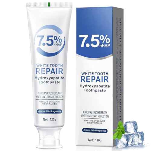 120g Zahnpolierpaste Flüssigem Zahnschmelz 7.5% hydroxylapatit zahnpasta Hydroxylapatit Remineralisierung Zahnpasta zahnpasta ohne fluorid sanft aufhellende Zahncremes Für natürlich weiße Zähne