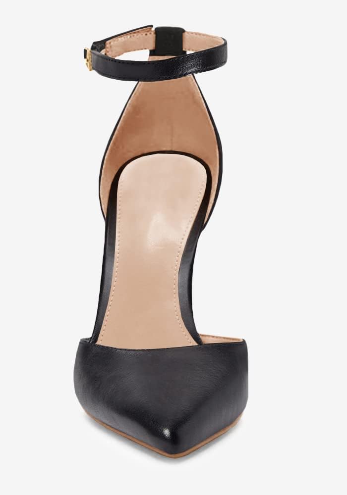 Juliet Holy Womens Pumps Point Closed Toe Heels Buckle Ankle Strap D'Orsay Heeled Sandals - Image 5