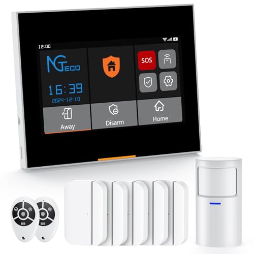 NGTeco 9-Piece Wireless Home Security System with 4.3" Touch...