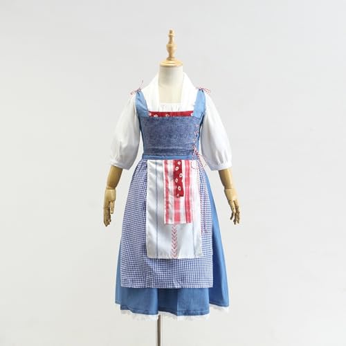 Girl European Countryside Style Dress Vest Halloween Shirt Half Skirt 5 Piece Set Medieval Fashion Cute Dress Suit3