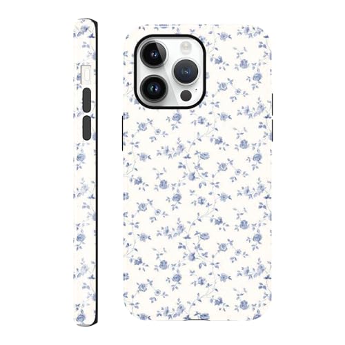 Coque iPhone 14 Pro motif floral - Protection antichoc rose et vigne jolie coque fille 6,1"