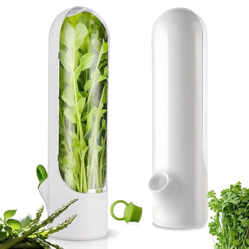 HVECT Herb Saver for Refrigerator, Herb Saver Pod Cilantro Containers for Refrigerator, Fresh Herb...