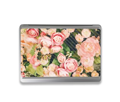 Image of MightySkins Carbon Fiber Skin Compatible with Microsoft Surface Laptop Studio 2 (2023) Full Wrap Kit - Faded Roses | Protective, Durable Textured Carbon Fiber Finish | Easy to Apply | Made in The USA