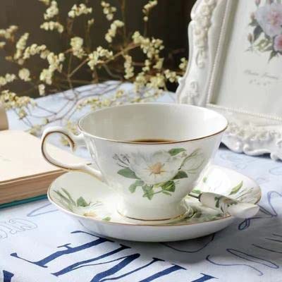 Tazzine da Caffè Coffee Cup Flower Gold Rim Tea Mug Luxury Porcelain Cup And Saucer Set Coffe Set Fincan Wedding Cup Cup Tazza/Tazze (Color : Style3) - immagine 3