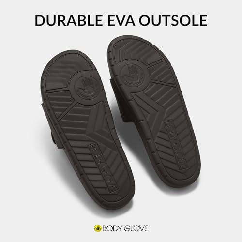 Image of Body Glove Men's Slides, Cushioned Slide-on Sandal Slippers with Padded Adjustable Strap
