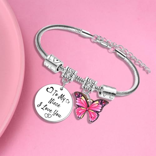 Wimeiren To My Niece Butterfly Charm Bracelet - I Love You Gifts for Niece Birthday & Christmas2