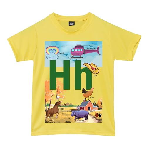 Image of RISH Alphabet - H - T Shirt for Boys and Girls | Birthday Educational Phonic Tees for Toddler Kids Outfit