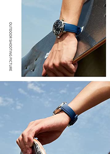 Image of Watch Band Quick Release Fluororubber 19mm 20mm 21mm 22mm Soft Durable Universal FKM Rubber Replacement Band Strap for Men Women