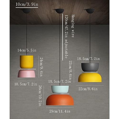 Suspension simple à vis E26 PHASZ avec lustre plafonnier coloré design Macarons - 6