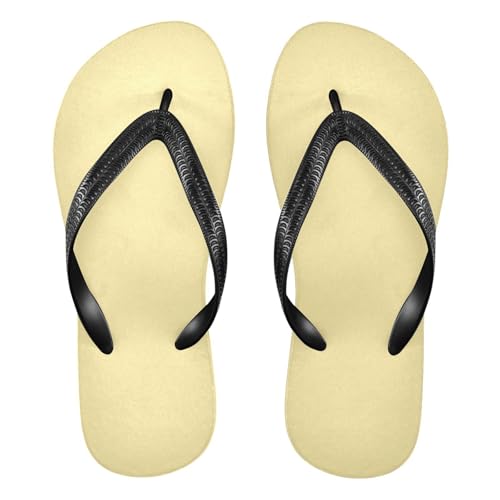 CEBUGI Unisex Flip Flop -Flat Sandal -NonSlip Couple Slippers -Natural Rubber Foam Soles Ultimate Comfort and Durability for Indoor Outdoor|Light Yellow Background
