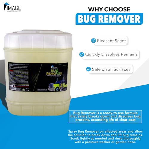 Image Wash Bug Remover Spray - 5 Gallon Car/Truck & RV Exterior Cleaner for Bugs, Tar, Tree Sap & Bird Poop - Safe on Chrome and Polished Aluminum