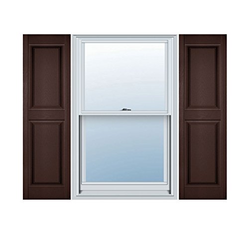 14.5"W x 31"H Builders Edge Shutters (Per Pair), 009 - Federal Brown
