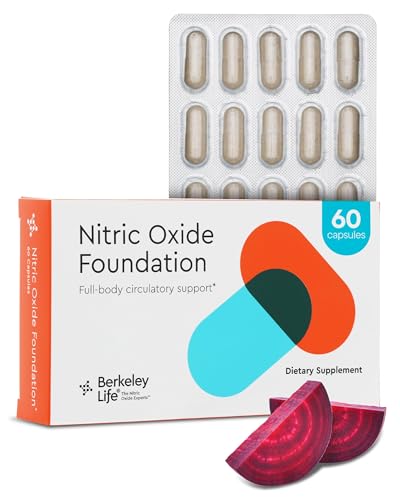 Berkeley Life Nitric Oxide Support Supplement - Nitric Oxide Booster for Men & Women - Blood Flow & Circulation with Beet Root Powder to Support Energy, Heart Health & Healthy Blood Pressure- 30 Count