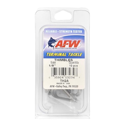 AFW Stainless Steel Thimbles Size 2 Teardrop-Shape .125 in / 3.1 mm Cable Diameter max Bright 10 pc