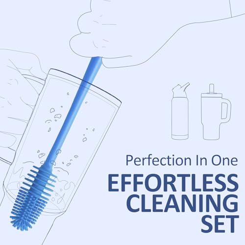 Image of 2 in1 Water Bottle Brush with Straw Brush, Cleaning Brush Set