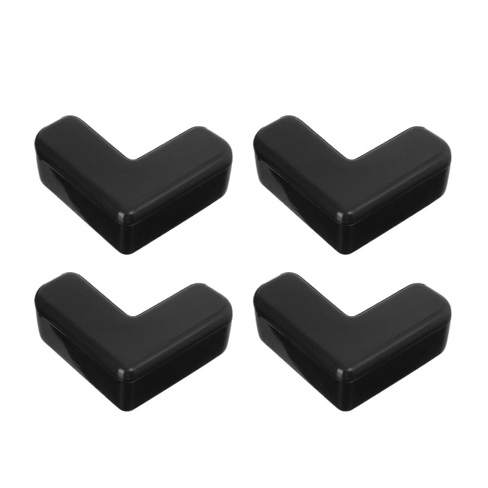 4Pcs Soft Desk Security Table Corner Protector Guards Anticollision Strip Edge Protection(Black)