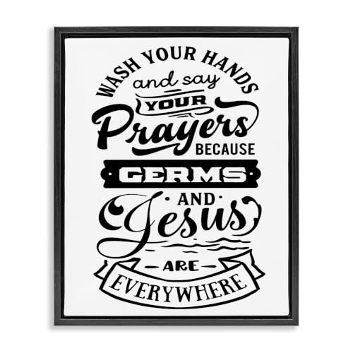 Witty Religious Bathroom Humor Sign, 17 x 21 Inch Canvas in Floater Frame
