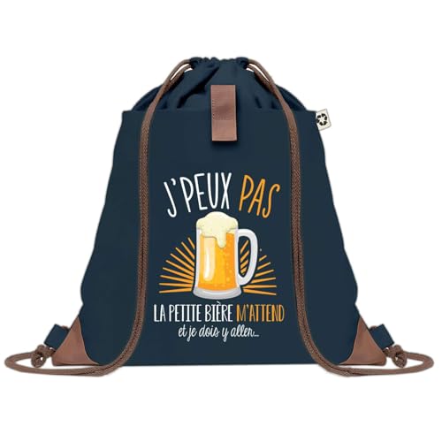 Sac de sport bleu j'peux pas petite bière en toile