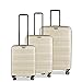 Produktbild STRATICStraw Hartschalen-Koffer Trolley RollkofferReisekoffer leicht 4 RollenTSA-Zahlenschloss, aus Bio-Kunststoff, Größe M, Beige