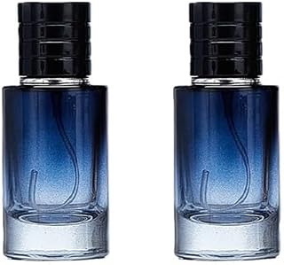 2 Pcs Blue 30ml Perfume Atomizer, Portable Glass Spray Refillable Small Bottle, Travel Cosmetics Outdoor Dispensing Mini Spray Bottle,Refillable Containers, Spray Bottles