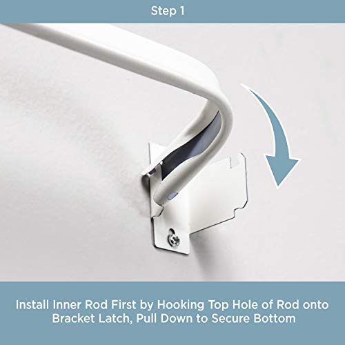 Kenney Adjustable Basic Double Curtain Rod, 48-86 Inches, White #TOP6