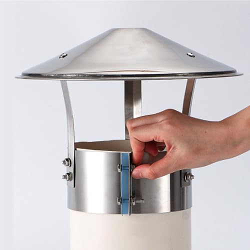 Chapeau anti pluie cheminée Chapeau de Cheminée en Acier Inoxydable Capot de Tuyau Résistant aux Intempéries 100/110/125/160/180/250mm Couvercle de Sortie de Toit(245mm/9.64in)