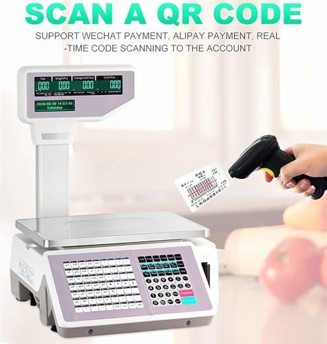 Báscula digital con impresora, doble pantalla LCD, 30 kg miniatura 5