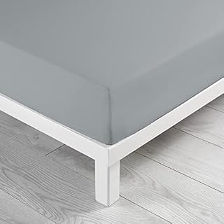 douceur d'intérieur 1642652 Double Fitted Sheet, Cotton, Pebble 160 x 200 cm
