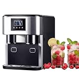 Longem 製氷機 家庭用/業務用 3in1機能（全自動製氷 砕氷 冷水） 1.8L大容量タンク 1回16個丸氷生成 透明観察窓 静音省エネ設計 オフィス/飲食店/ホームパーティー多用途