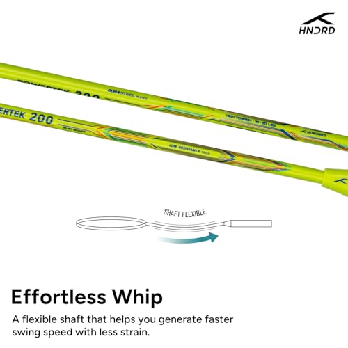 Image of Hundred Powertek 200 Aluminium Badminton Racket Combo, 2 Strung Rackets with 1 Full Cover & 3 Aura Nylon Shuttlecocks, Lightweight Shuttle Bats for Match Play