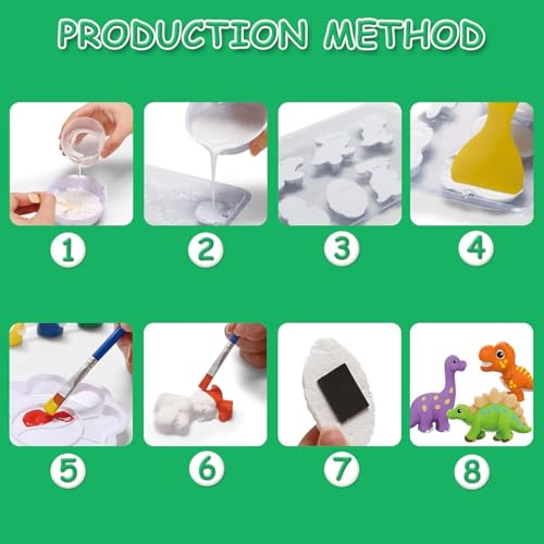 Image of SUPER TOY DIY Mould and Paint Craft kit, Paint Your Own Dinosaur Painting Kit Plaster Figurine Set with Pigments, Palette & Mold Art & Craft Set - Educational Toys for 3-12+ Year Old Boy & Girl
