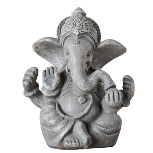Ganesh Statue - Statuette Zen und Feng Shui Dekoration - Bringt eine beruhigende und entspannende Atmosphäre in Ihr Zuhause - Statue Glücksbringer Farbe Grau - Höhe: 12cm - Zen\'Light Ganesh Statue - Statuette Zen und Feng Shui Dekoration - Bringt eine beruhigende und entspannende Atmosphäre in Ihr Zuhause - Statue Glücksbringer Farbe Grau - Höhe: 12cm - Zen\'Light