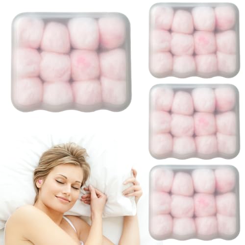 48PCS Wax Ear Plugs for Sleeping, Reusable Moldable Ear Plugs with Noise Cancelling, Soft Wax Earplugs for Swimming, Studying, Office Work and Travel