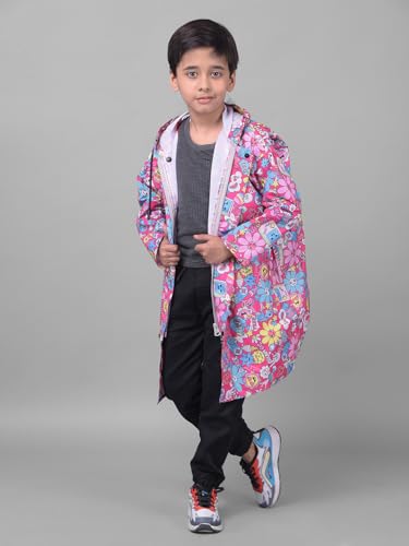 Image of Dollar Rainguard Kids' Full Sleeve Printed Long Raincoat With Adjustable Hood and Pocket