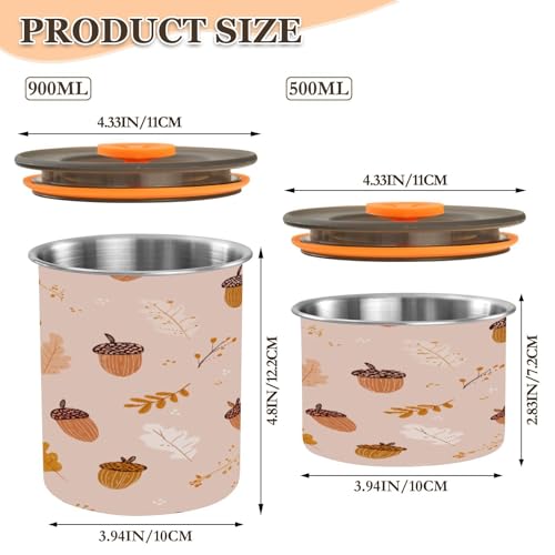 Envase para café de acero inoxidable 900ml patrón otoñal miniatura 2
