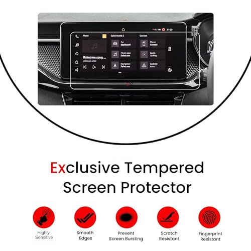 Image of Company Fitted Screen Protector Compatible with SKODA KUSHAQ (10 INCH) (With Installation Kit) Pack Of 1 (TRANSPARENT)