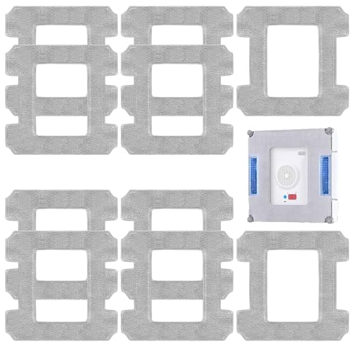 Fictezlove 10 Serpillère rechange pour Ecovacs Winbot W2 Omni / W2 / W1 Pro/ W1, Réutilisables et lavables en microfibre