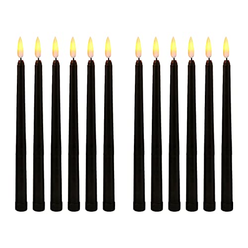 Bougies d'anniversaire à LED noires sans flamme scintillantes x12