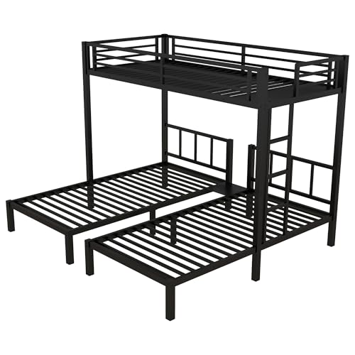 Bellemave Twin Size Triple Bunk Bed for 3 Kids, Heavy Duty Metal Triple Bunk Bed with Safety Fence, Heavy Duty Triple Beds for Kids, Teens, Black - Image 8