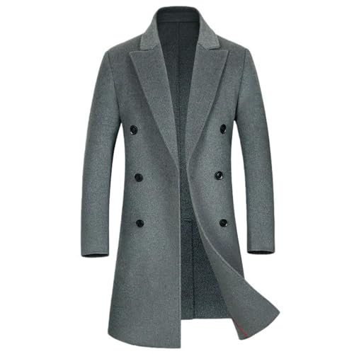Trench en laine homme coupe mi-longue double boutonnage épais