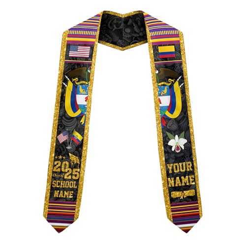 MonkeyVan Colombians Graduation Sash, Custom Colombians American Flag Graduation Sash 2025, Colombia Graduation Stole Clb4