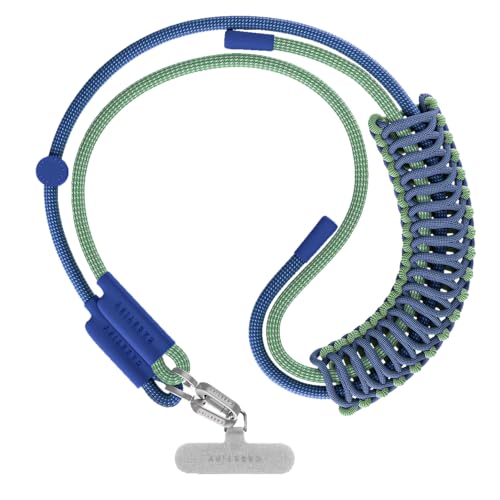 Image of CASETiFY 8mm Rope Cross-body Strap with Card - Blue /Green