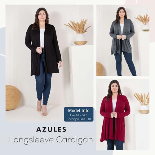 Azules Lightweight Cardigan for Women - Open Front, Flowy, Longer Length & Stylish - Long Sleeve Womens Cardigan Light Jacket3