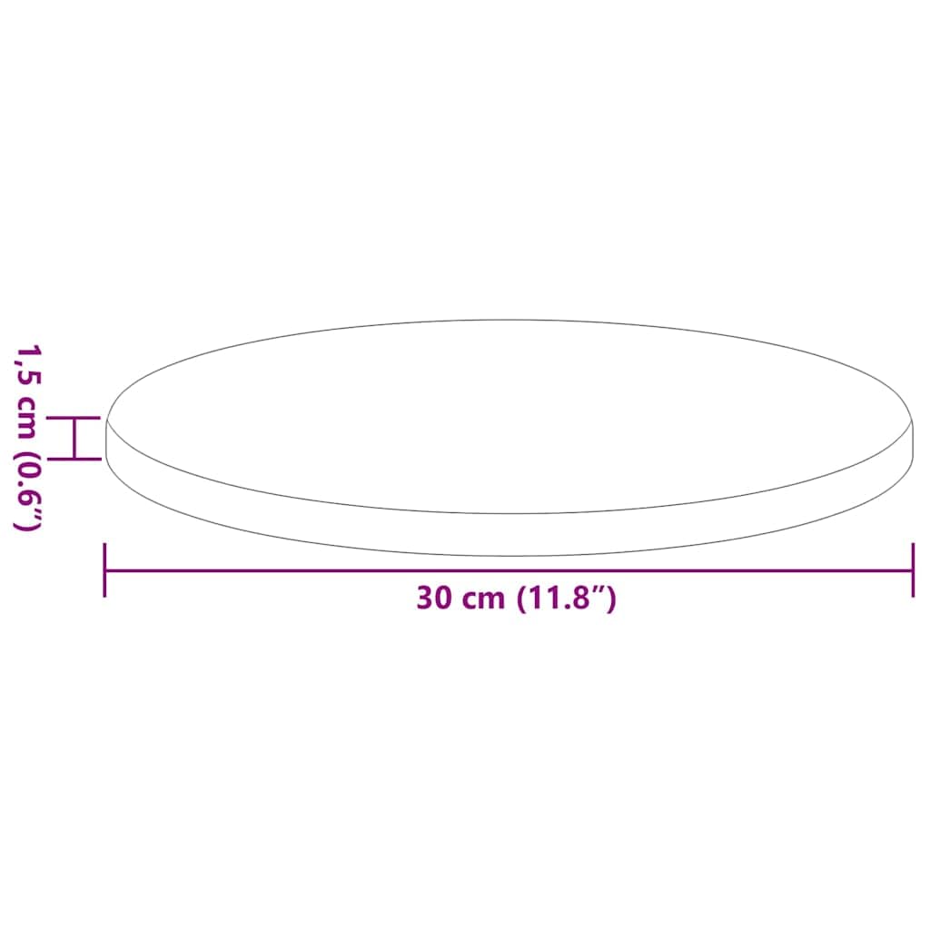 Okrągły blat stołu z materiału drewnopochodnego, Ø 30 cm, grubość 1,5 cm, do samodzielnego wykonania, zamiennik, stół jadalny, biurko, do salonu, kuchni, biura domowego, kolor szary Sonoma