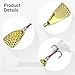 YHomU 6 Pcs Fishing Spoon Lures in Metal, Dual Color Design for Freshwater and Saltwater, Feather Hook, 2.16 in/5.5 Cm, Suitable for Casting and Ice Fishing