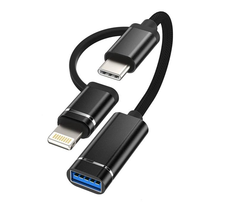 Sounce 3 in 1 USB OTG Connector USB A to Light-ning, Type C & Micro USB Cable Adapter Female to Male Flash Drive Connector for iPhone, iPad, Type C & Micro USB Smartphones - Black (B0CSXJZJ9P) Amazon Price History, Amazon Price Tracker