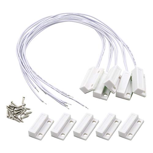 Image of MC-38 Door Window Contact Sensor Alarm Magnetic Reed Switch with Screws White - (5 Sets)