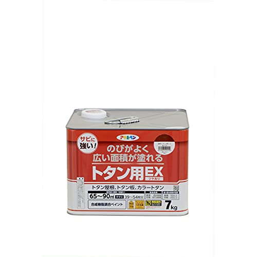 アサヒペン 塗料 ペンキ 油性トタン用EX 7kg 赤さび 油性 トタン 屋根塗料 ツヤあり 1回塗り サビに強い 日本製