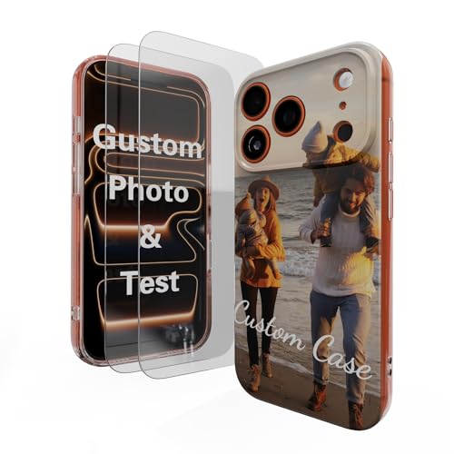 Cliffora Coque personnalisée avec Photo pour iPhone 17 16 15 14 13 Pro Max Plus, Coque de Téléphone Personnalisée Transparente TPU...