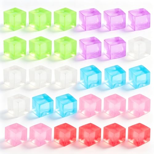 Image of 30PCS Stress Balls Fidget Toys Adults,Ice Cube Squeeze Toys Party Valentines Day Gifts Squishy Cube Taba Squishy Random Colors for Anxiety Relief & Hand Therapy for Kids & Adults